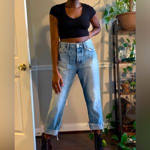 Zara cropped mid-rise jeans size 10